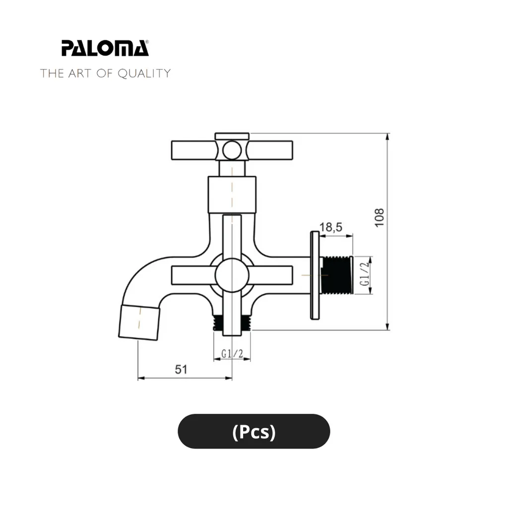 Paloma FCP 6376 Kran Cabang Dinding Pcs - Surabaya
