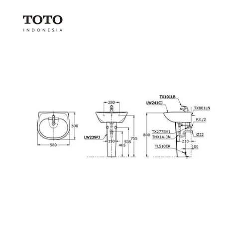 TOTO LW 241 CJ / LW 239 FJ Pcs - Surabaya