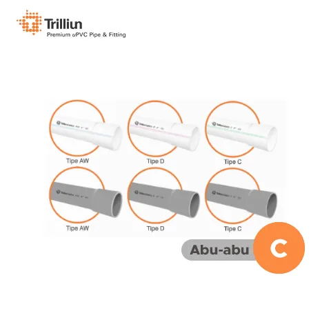 Trilliun Pipa PVC Basics C Abu-abu ⅝" - Sinar Alam