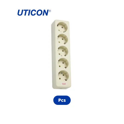 Uticon ST-158 Stop Kontak 5 Socket Pcs - Vega Lestari