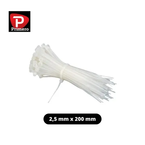 Primero Cable Ties Putih 2,5 mm x 200 mm 2,5 mm x 100 mm - Cahaya 7296
