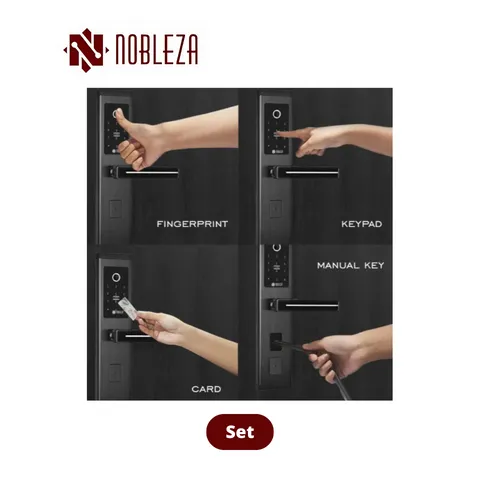 Nobleza Door Handle Smartlock Callisto Black Set - Surabaya