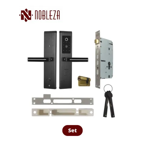 Nobleza Door Handle Smartlock Callisto Black Set - Surabaya