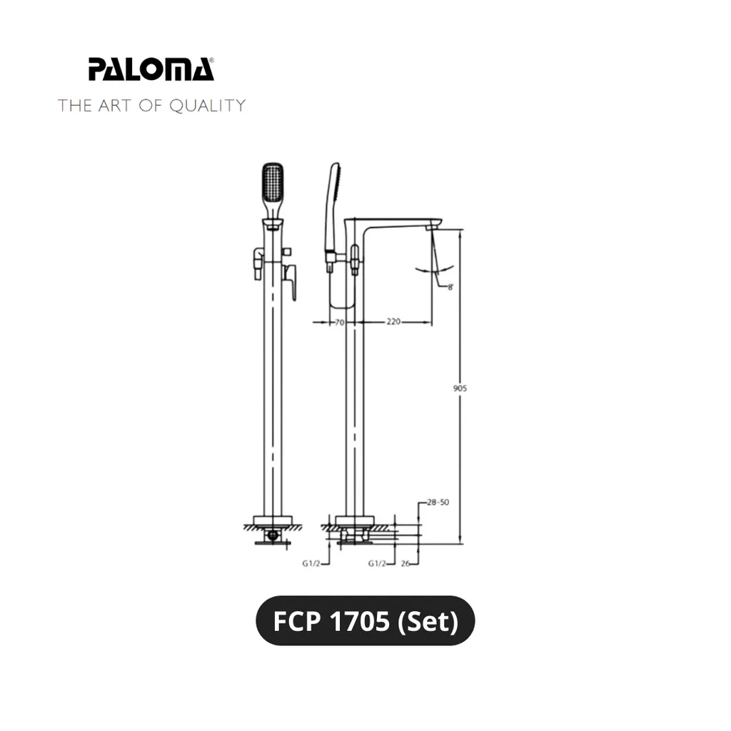 Paloma FCP 1705 Kran dan Shower Lantai Bathtub Set - Surabaya