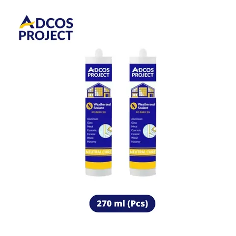 Adcos Project Lem Silicone Sealant 270 ml Putih - Bintang Jaya
