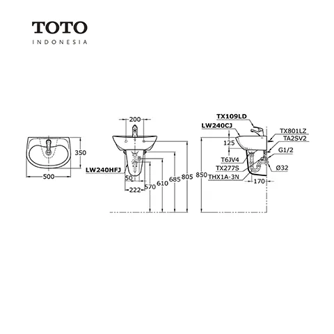 TOTO LW 240 CJ / LW 240 HFJ Pcs - Surabaya