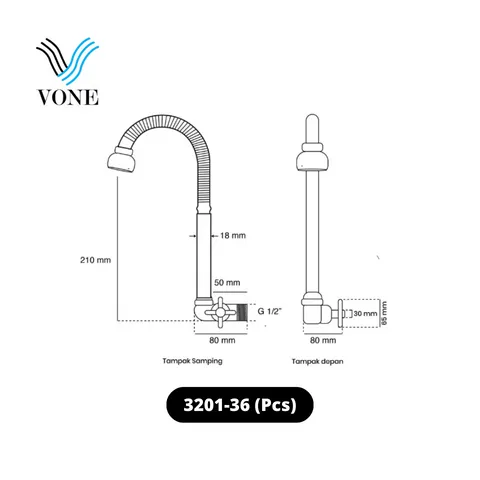 Vone Kran Angsa Flexibel 3201-36 Pcs - Surabaya