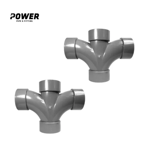 Power Fitting Pipa uPVC Large Radius Double Tee D