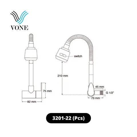 Vone Kran Angsa Flexibel 3201-22 Pcs - Surabaya
