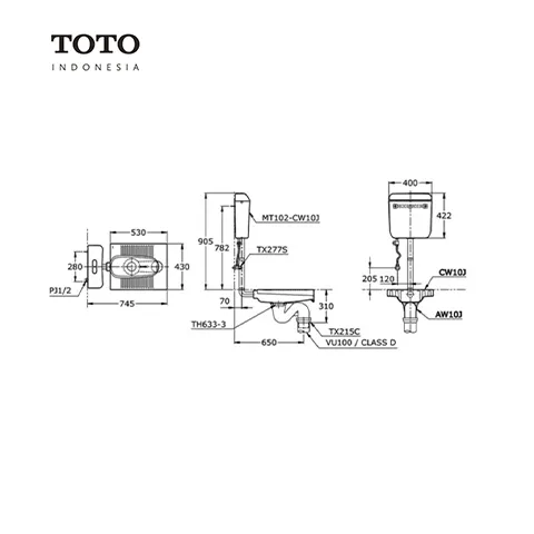 TOTO CW10J Pcs - Surabaya