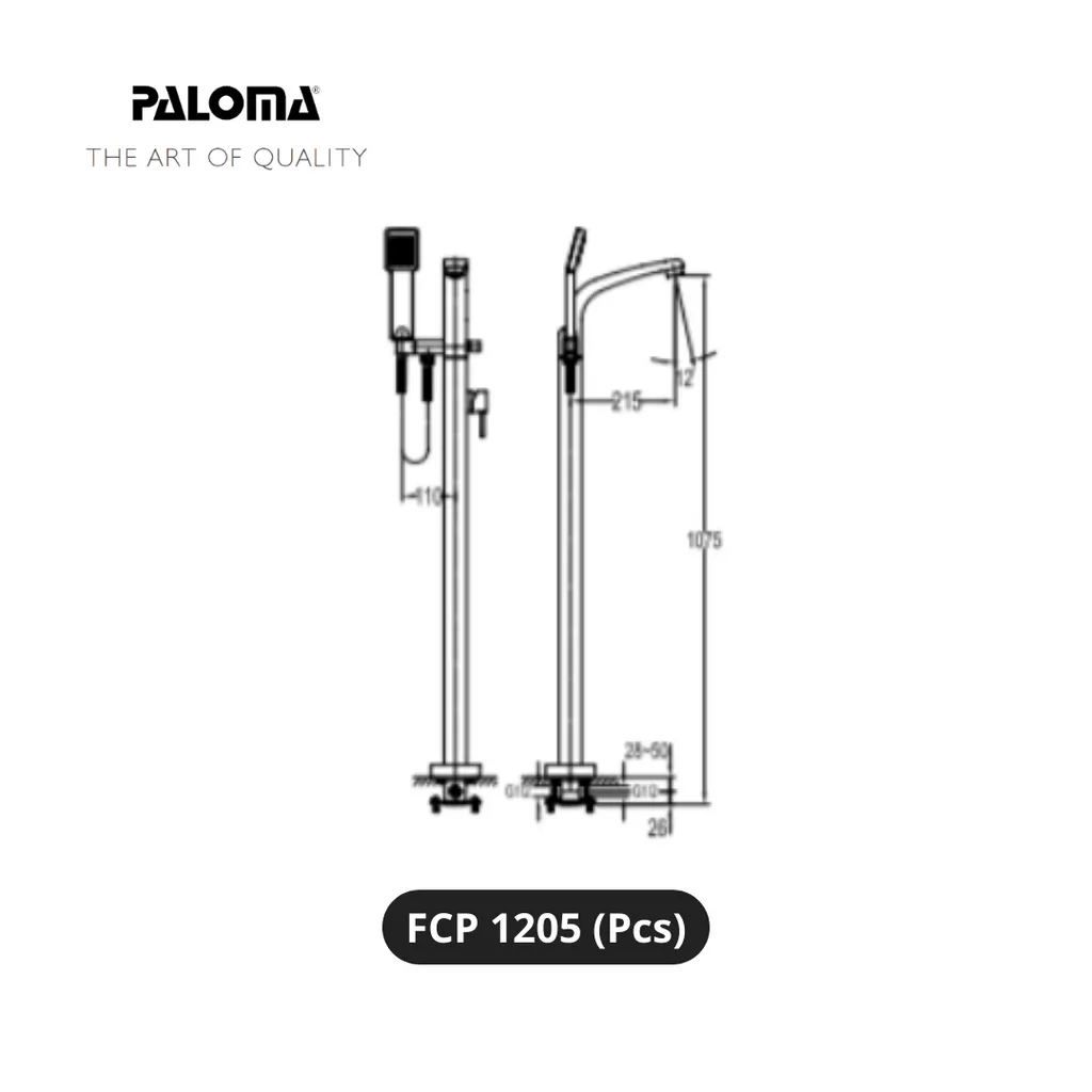 Paloma FCP 1205 Kran dan Shower Lantai Bathtub Set - Surabaya
