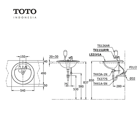 TOTO L 521 V1A Pcs - Surabaya