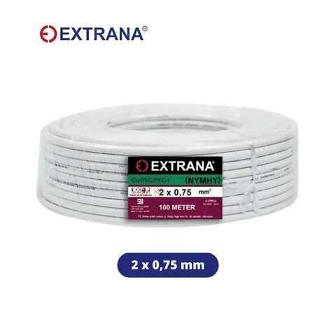 Extrana Kabel NYMHY 2 x 0,75 mm Meteran - Bintang Jaya