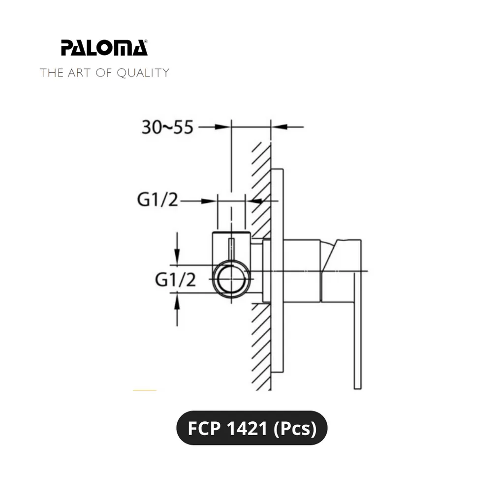 Paloma FCP 1421 Stop Kran 3-Way Tanam Dinding