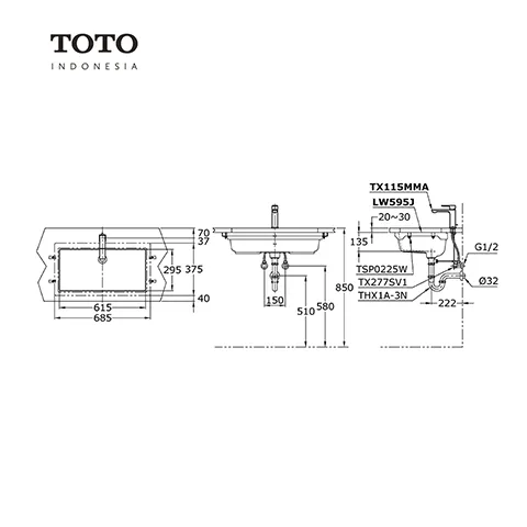 TOTO LW 595 J Pcs - Surabaya