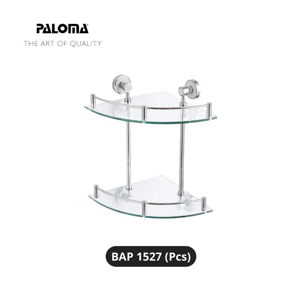 Paloma BAP 1527 Rak Kaca Sudut Dinding Kamar Mandi Pcs - Surabaya