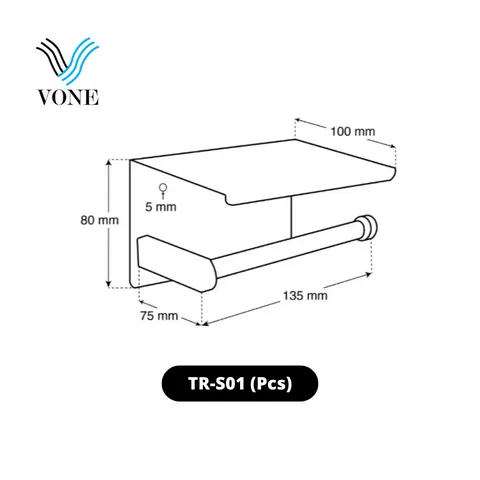 Vone Toilet Paper Holder Tempat Tissue TR-S01 Pcs - Surabaya