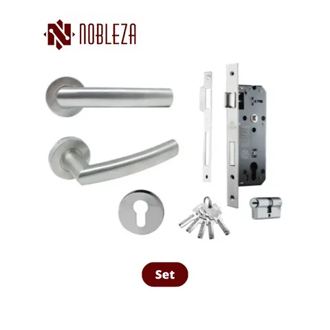 Nobleza Door Handle Rosette Avior SS Set - Surabaya