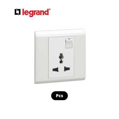 Legrand Stop Kontak Multistandar 16 A - Putih 86 x 86 x 9.5 mm (1 gang) - Surabaya