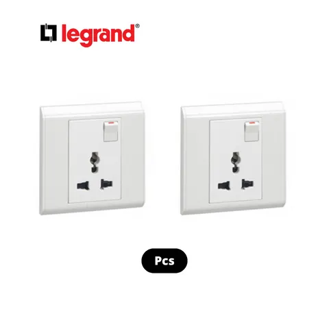 Legrand Stop Kontak Multistandar 16 A - Putih 86 x 146 x 9.5 mm (2 gang) - Surabaya