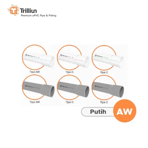 Trilliun Pipa PVC Basics AW Putih 1" Putih - Sinar Gemilang