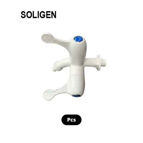 Soligen Stop Kran Cabang 2 PVC S9 Pcs - Sumber Sentosa