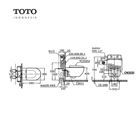 TOTO HAYON CW 253 J Pcs - Surabaya