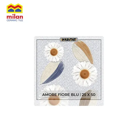 Milan Keramik Habitat Amore Fiore Blu 25x50 25 Cm x 50 Cm - Surabaya