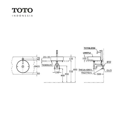 TOTO  LW 573 J Pcs in Matte Black - Surabaya
