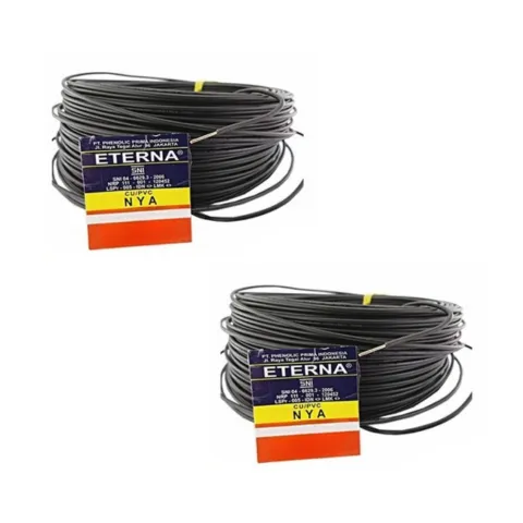 Eterna Kabel Tembaga NYA Hitam Roll 100 m