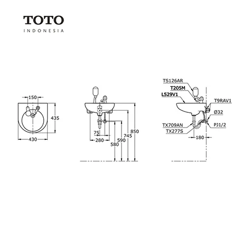 TOTO L 529 V1 Pcs - Surabaya