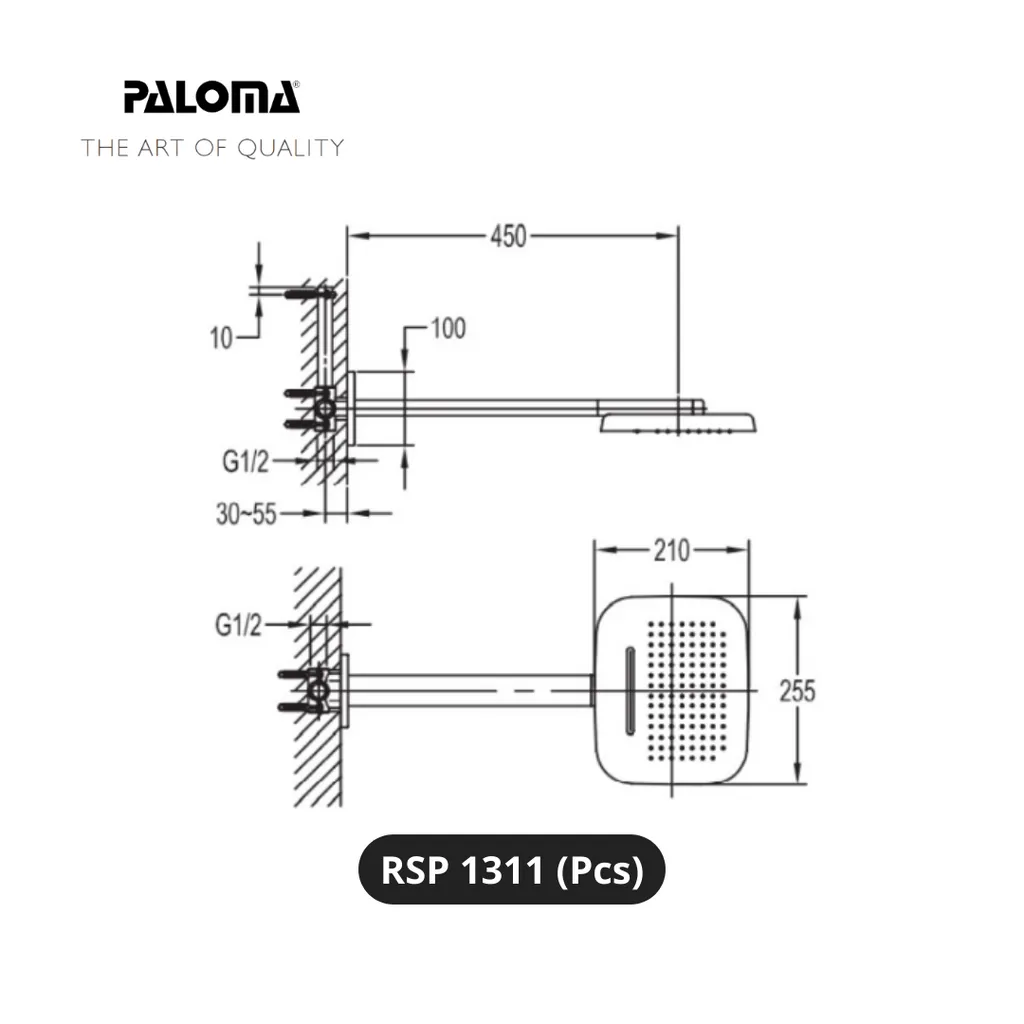 Paloma RSP 1311 Rain Shower Set Pcs - Surabaya