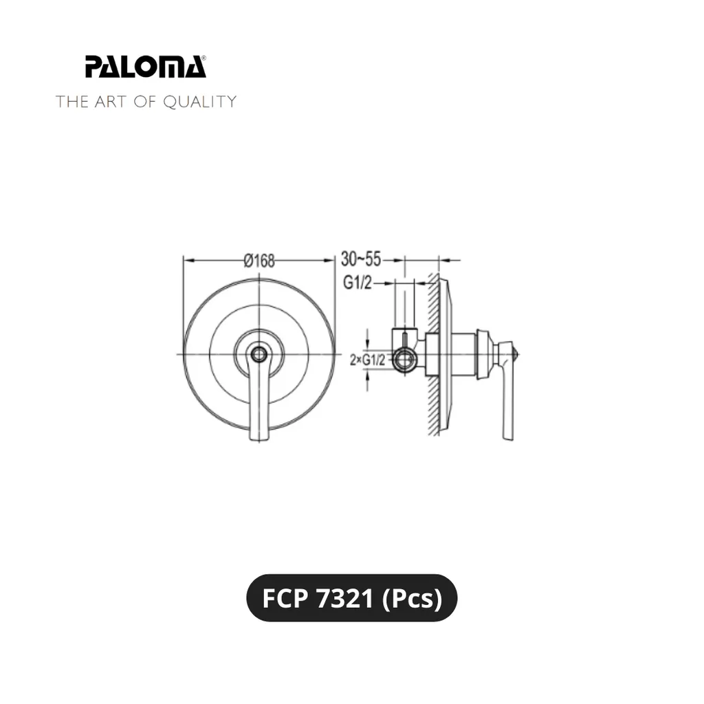 Paloma FCP 7321 Stop Kran Dinding 3 Lubang