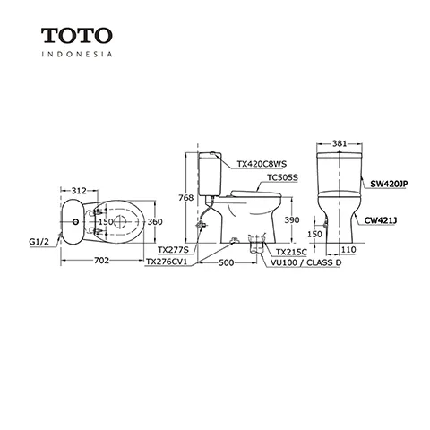 TOTO CW 421 J / SW 420 JP