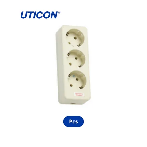 Uticon ST-138 Stop Kontak 3 Socket Pcs - Rizky Jaya
