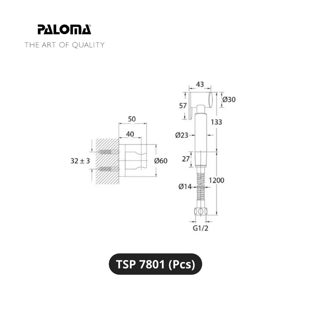 Paloma TSP 7801 Toilet Shower Jet Washer