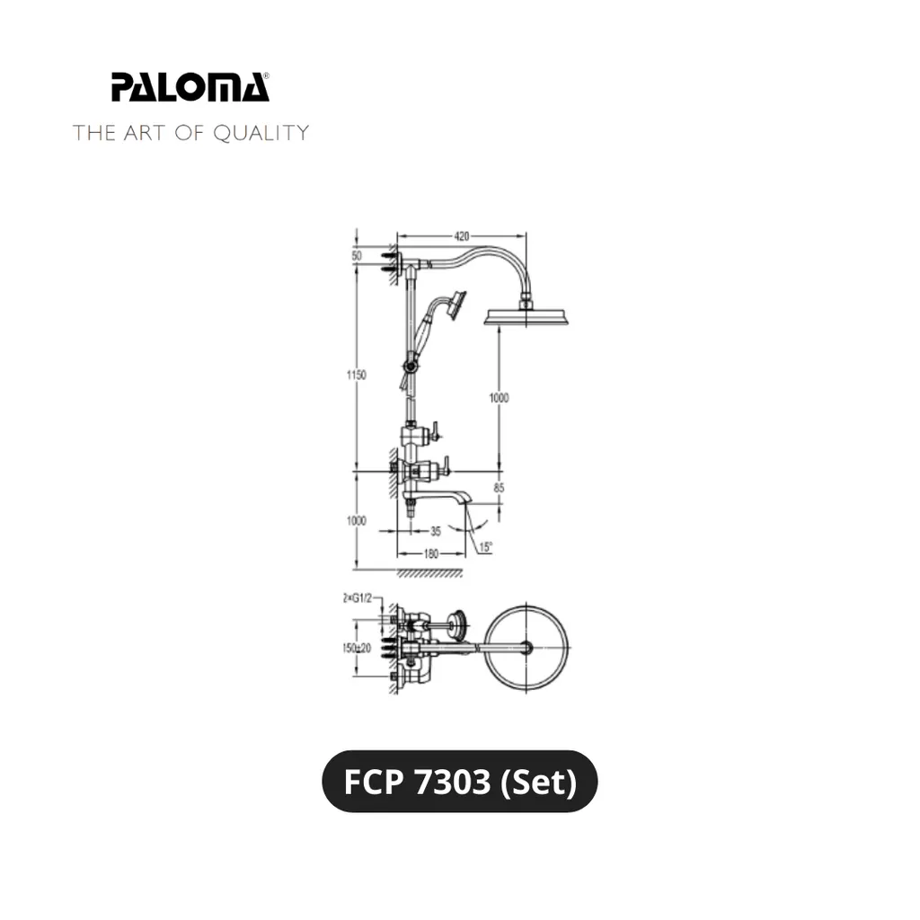 Paloma FCP 7303 Kran Shower Tiang Set - Surabaya