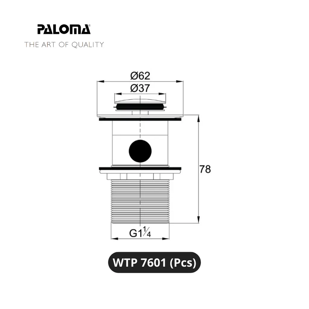 Paloma WTP 7601 Drain Pop-up Plug With Overflow Pcs - Surabaya