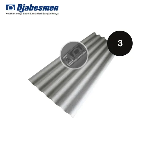Djabesmen Asbes Gelombang Besar 3 3000 x 1020 x 5 mm - Sumber Baru