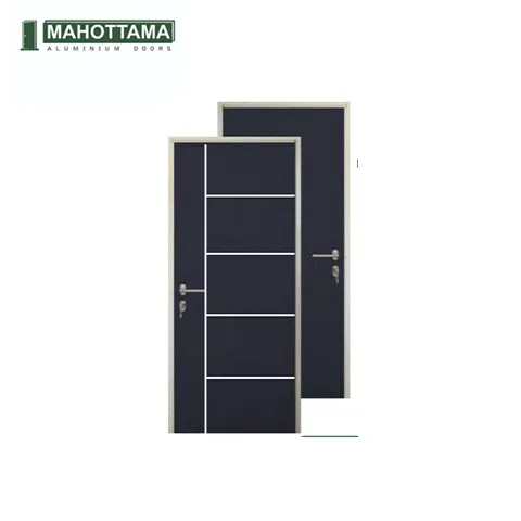 Mahottama Mas41 Dark Grey Ivory - Pintu Aluminium 80 x 200 80 x 200 Cm Kanan - Surabaya