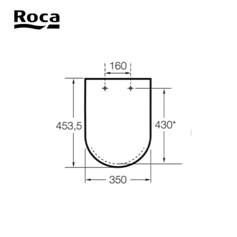 Roca SQUARE - Soft-closing seat and cover 453.5 x 35 Cm - Surabaya