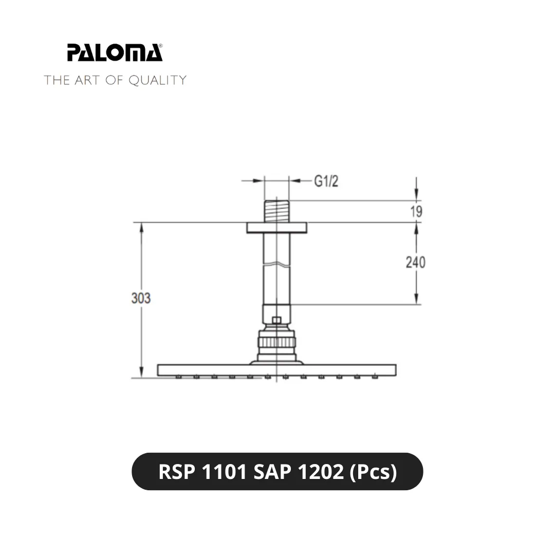Paloma RSP 1101 SAP 1202 Rain Shower Set Pcs - Surabaya