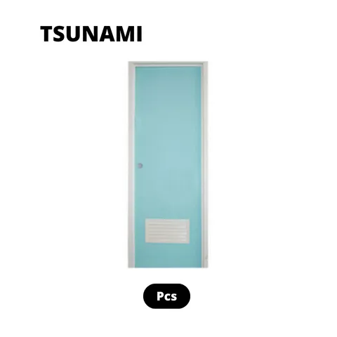 Tsunami Pintu Kamar Mandi PVC Polos Pcs 70 Cm x 195 Cm Putih - Wonorejo