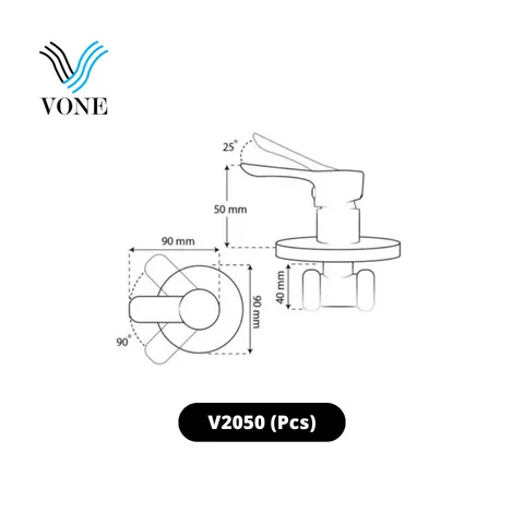 Vone Premium Wall Shower Faucet V2050 Pcs - Surabaya