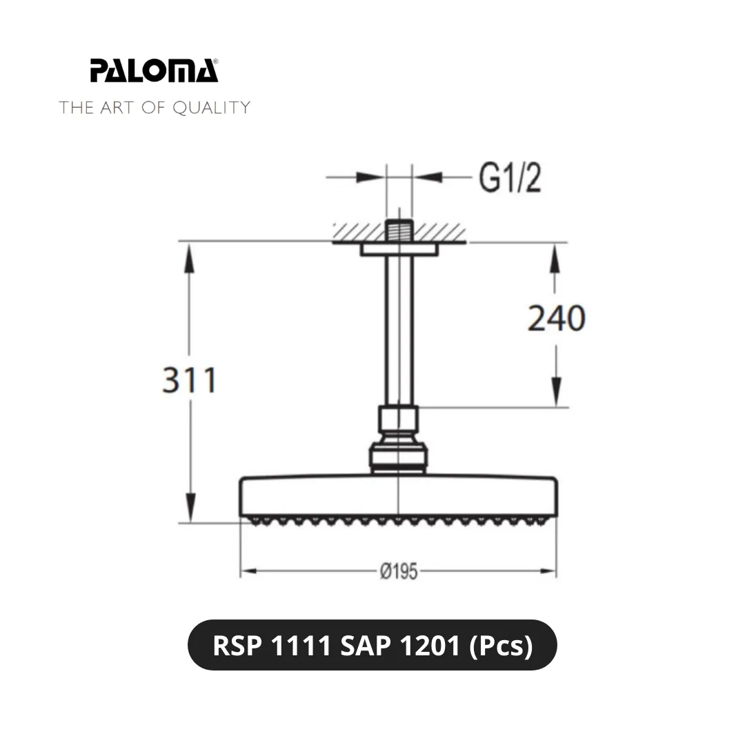 Paloma  RSP 1111 SAP 1201 Rain Shower Set