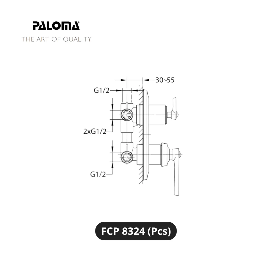 Paloma FCP 8324 Stop Kran 5-Way Tanam Dinding