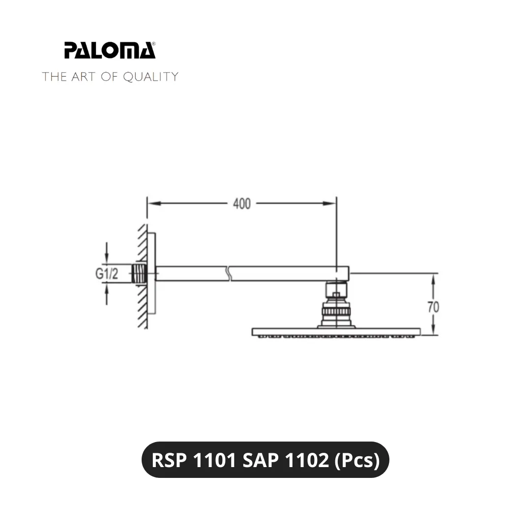 Paloma RSP 1101 SAP 1102 Rain Shower Set Pcs - Surabaya