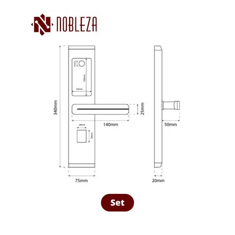 Nobleza Door Handle Smartlock Callisto SS Set - Surabaya