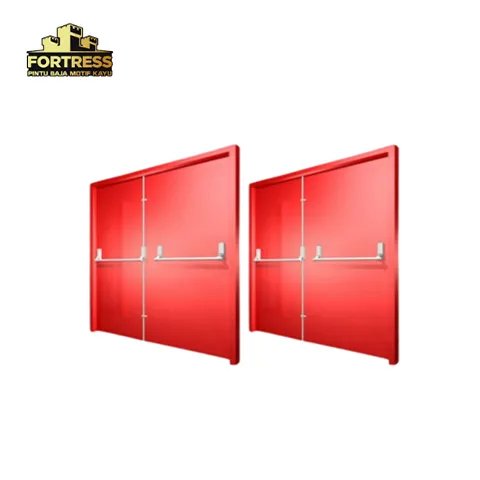 Fortress Fire Door Double Merah 140 cm x 250 cm x 5 cm - Surabaya