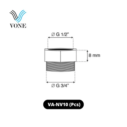 Vone Double Nepple Chrome  VA-NV10 Pcs - Surabaya